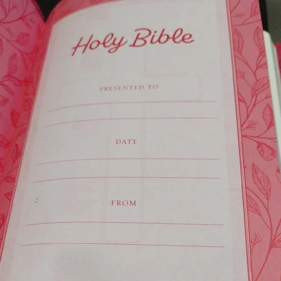 Pink Floral Embossed Holy Bible | Elegant Faith-Inspired Gift 🌸 - Picture 6 of 9
